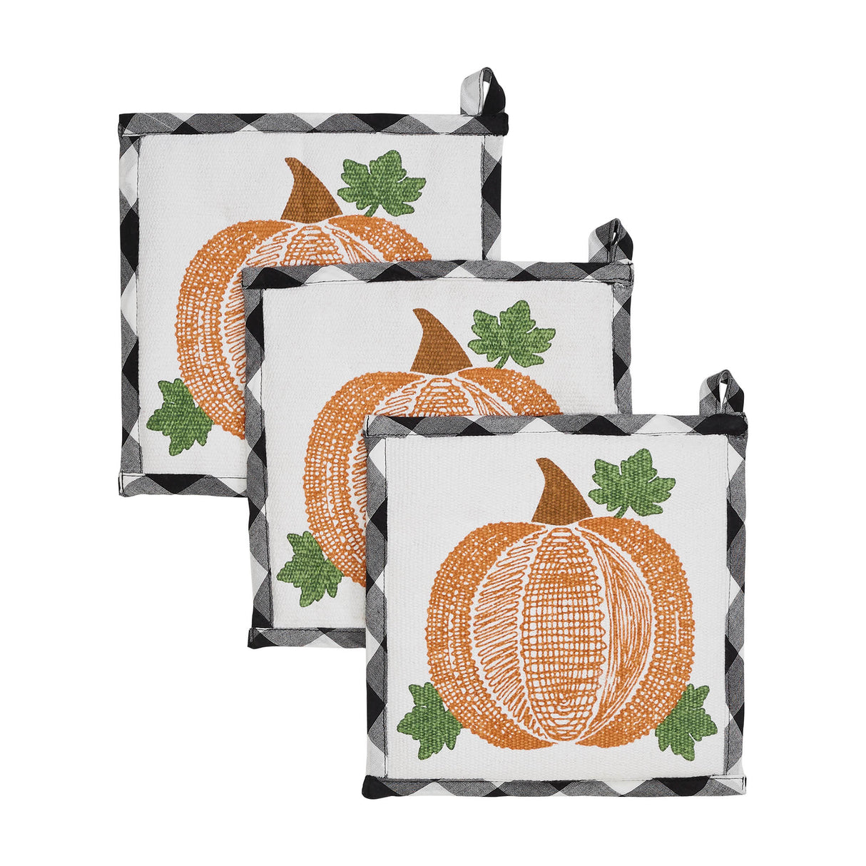 Annie Black Check Pumpkin Trivet