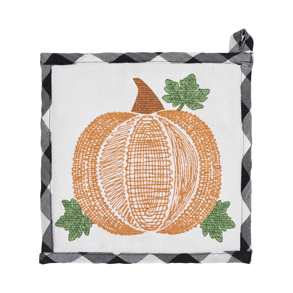 Annie Black Check Pumpkin Trivet