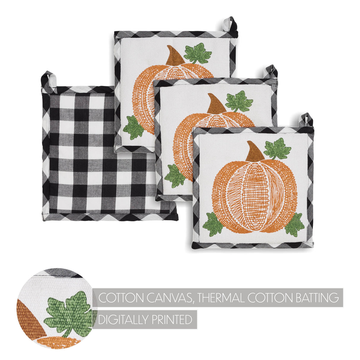 Annie Black Check Pumpkin Trivet