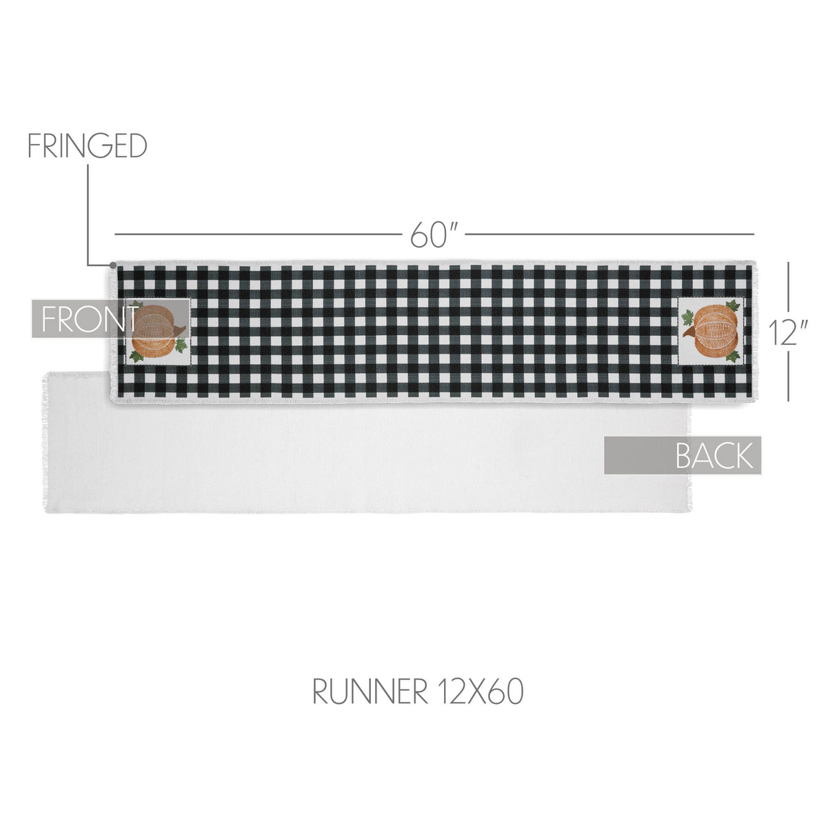 Annie Black Check Pumpkin Runner