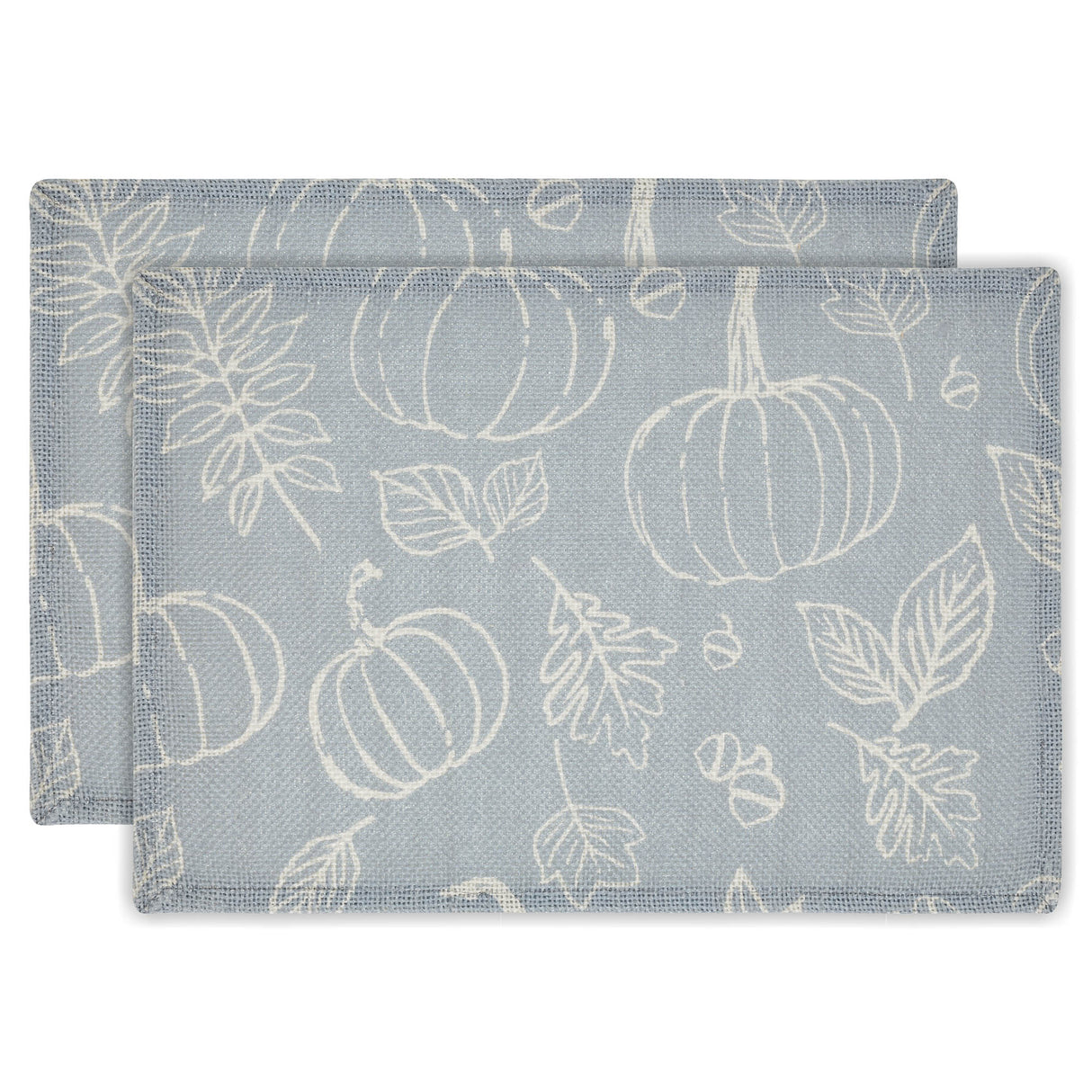 Silhouette Pumpkin Grey Placemat Set of 2 13x19