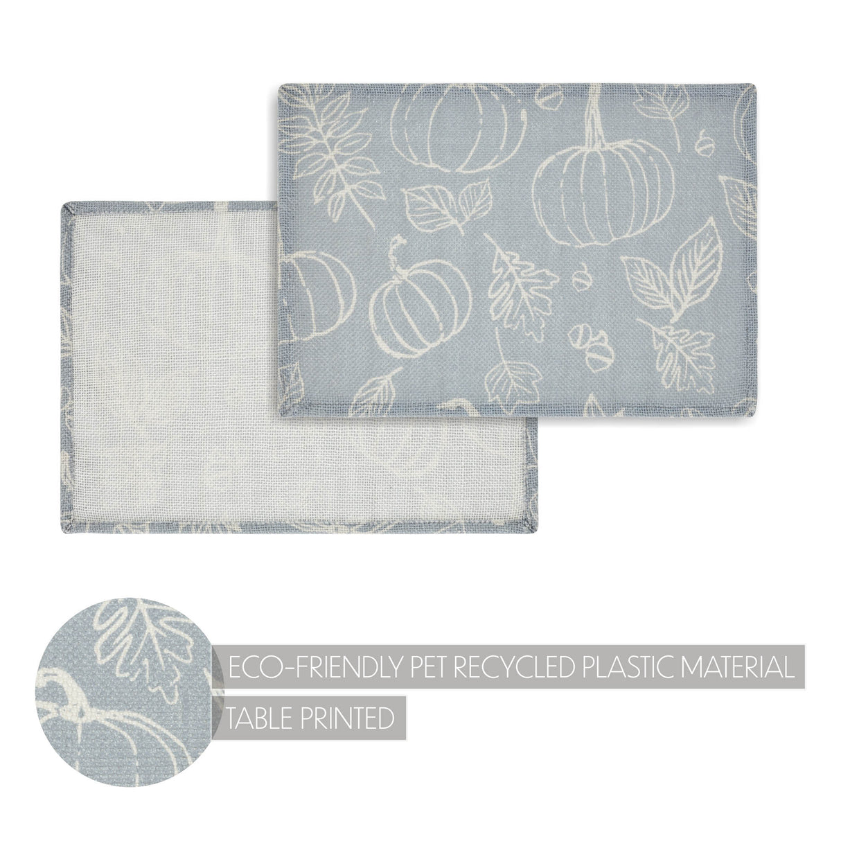 Silhouette Pumpkin Grey Placemat Set of 2 13x19