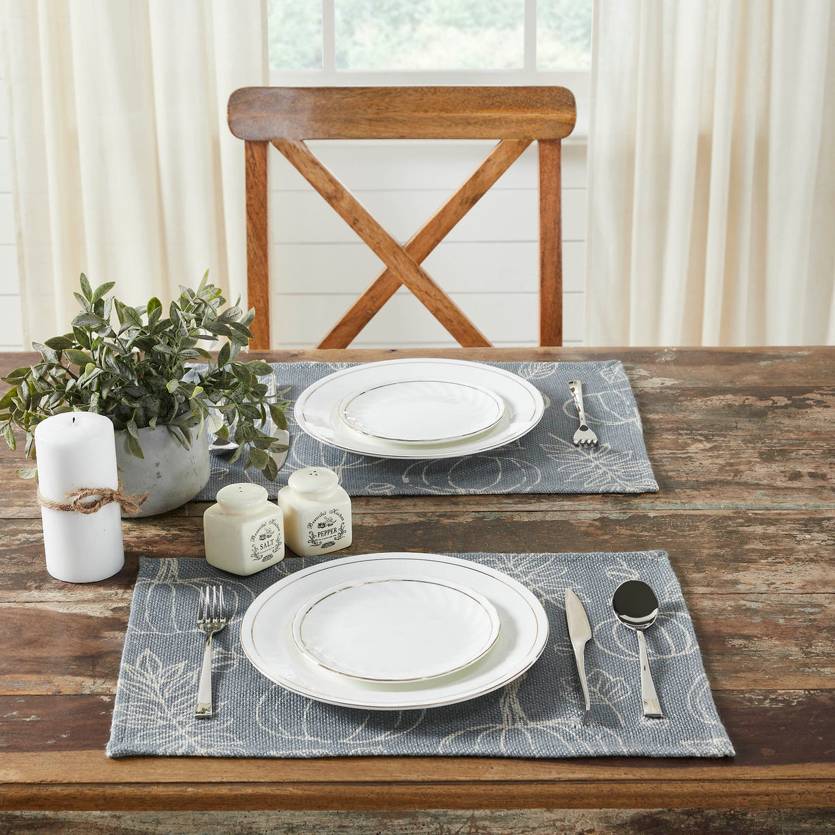 Silhouette Pumpkin Grey Placemat Set of 2 13x19, 3 Pack 6 Pack