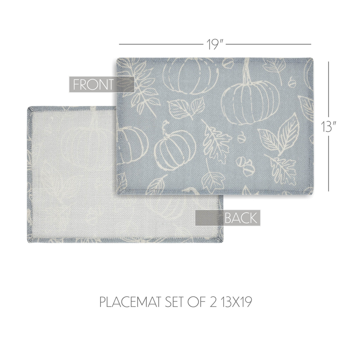Silhouette Pumpkin Grey Placemat Set of 2 13x19, 3 Pack 6 Pack