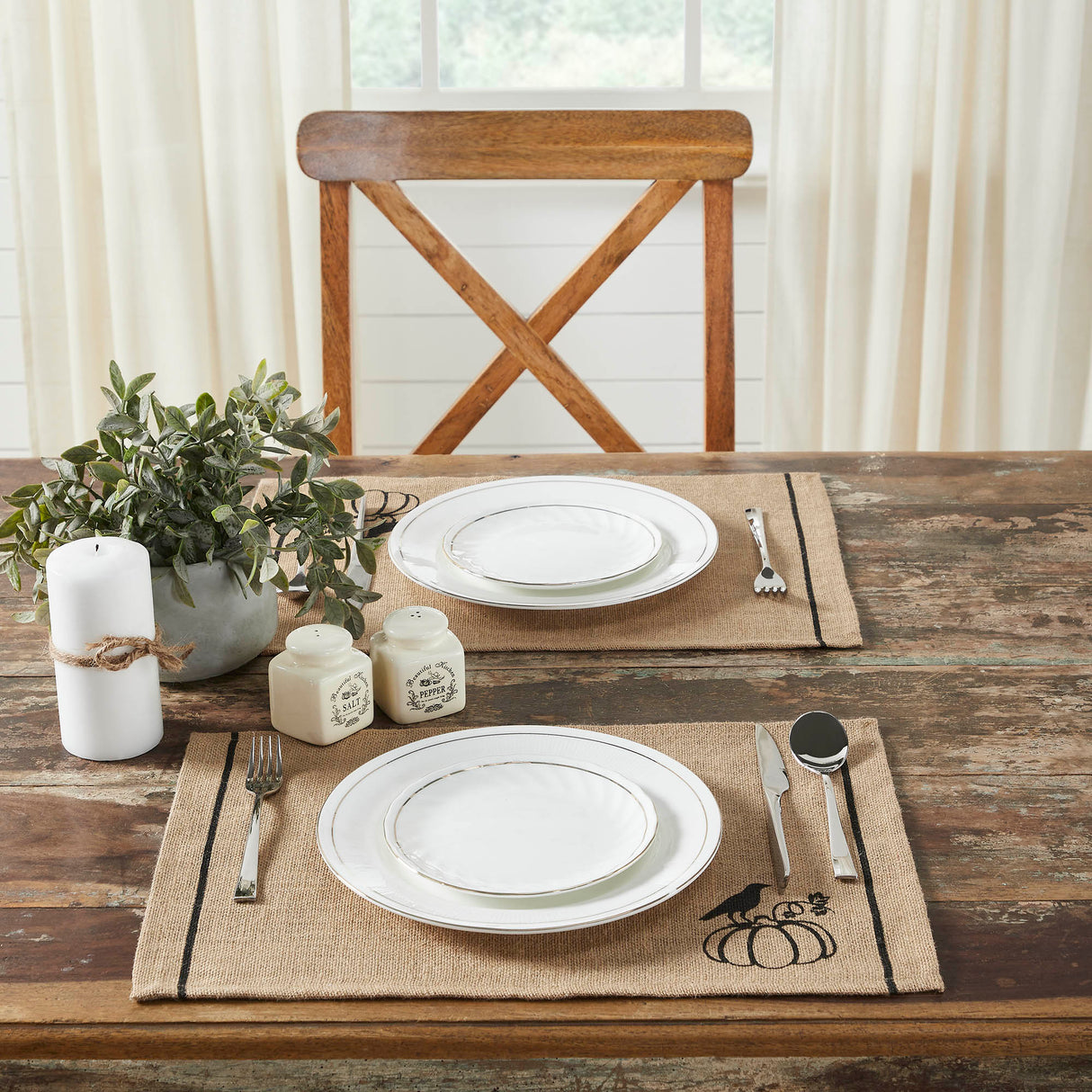 Raven Harvest Burlap Jute Placemat Set of 2 13x19, 3 Pack 6 Pack