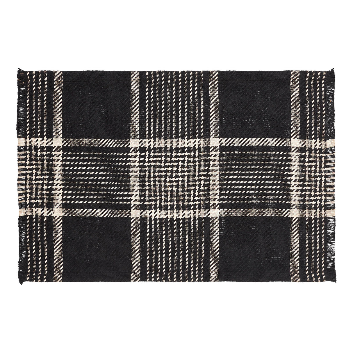 Eston Black Tan Plaid Placemat Set of 2 13x19, 4 Pack 8 Pack