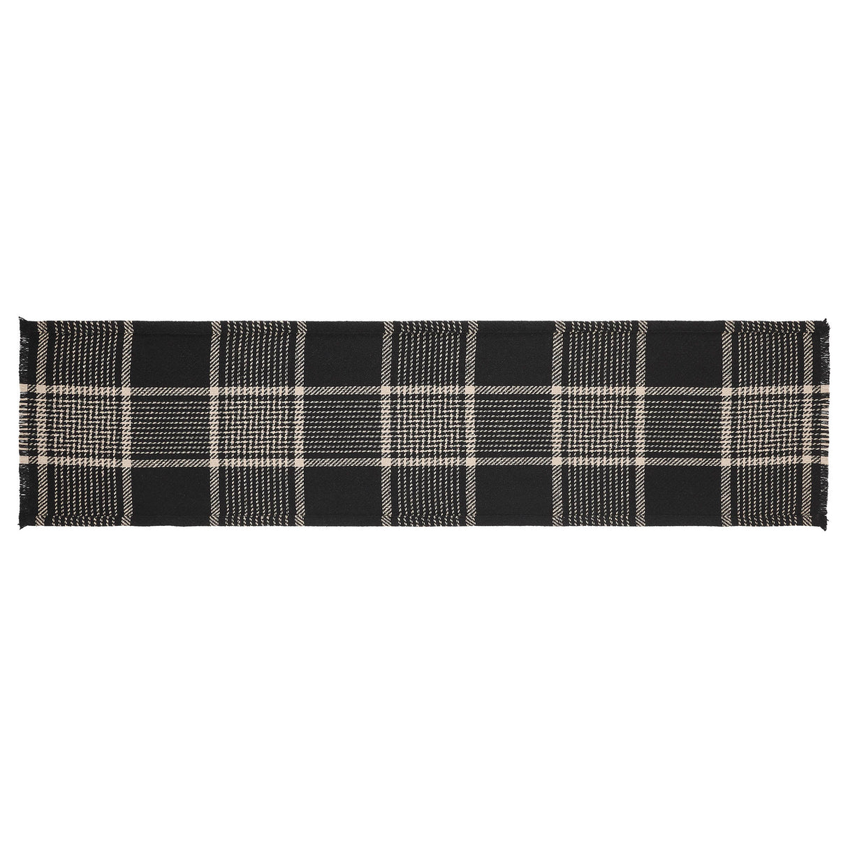 Eston Black Tan Plaid Runner 12x48