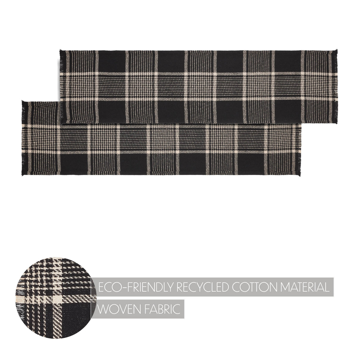 Eston Black Tan Plaid Runner 12x48