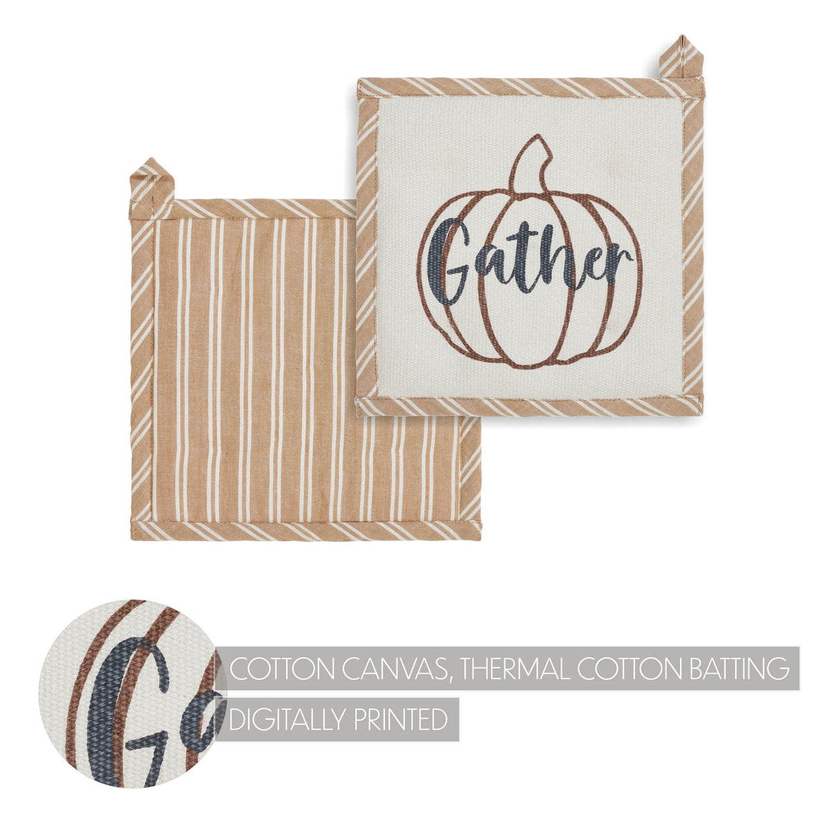 Bountifall Pumpkin Gather Trivet Set of 3 8x8