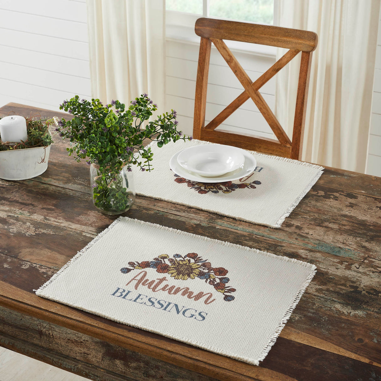 Bountifall Autumn Blessings Placemat Set of 2 13x19, 6 Pack 12 Pack