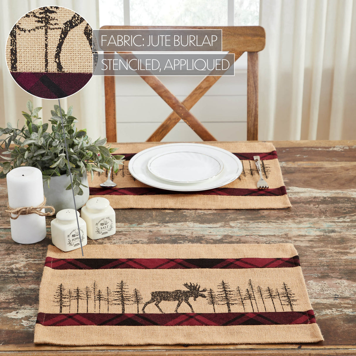 Cumberland Moose Placemat Set of 2 13x19, 4 Pack