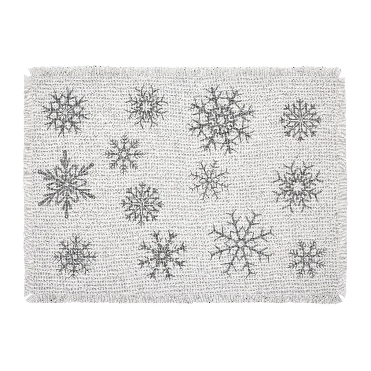 Yuletide Burlap Antique White Snowflake Placemat Set of 2 13x19, 4 Pack 8 Pack
