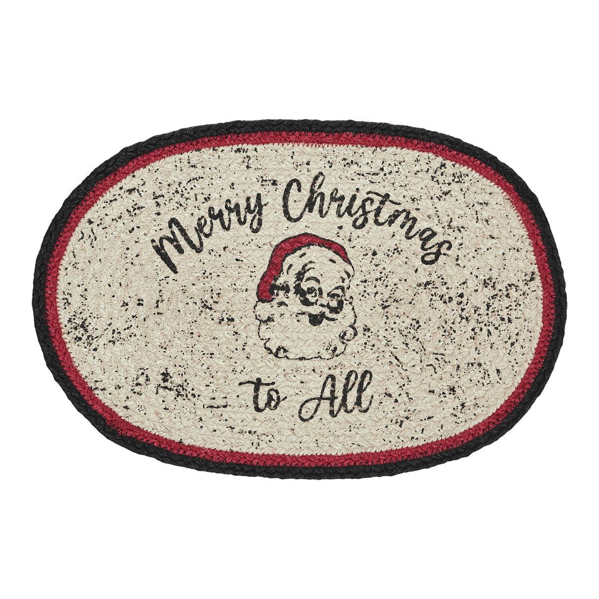 Jolly Ole Santa Jute Oval Placemat 10x15, 6 Pack 6 Pack