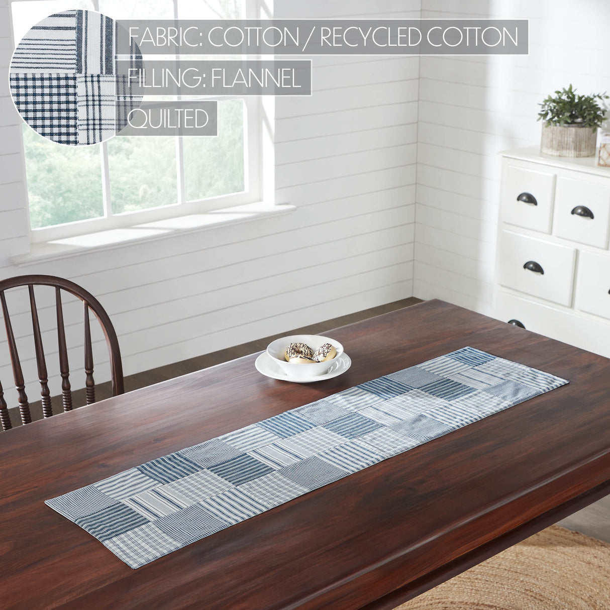 Sawyer Mill Blue Runner Quilted 12x48