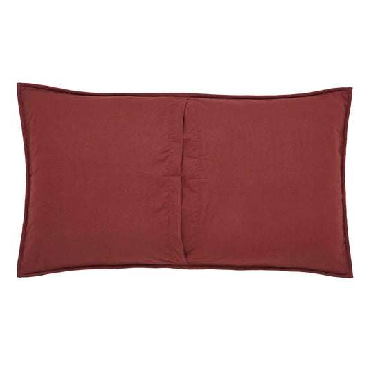 VHC Brands Sham King Quilted, Cotton Bedroom Sham Cover, Bedding Accessory, Bedroom Decor, Connell Collection, Rectangle 21x37, Burgundy