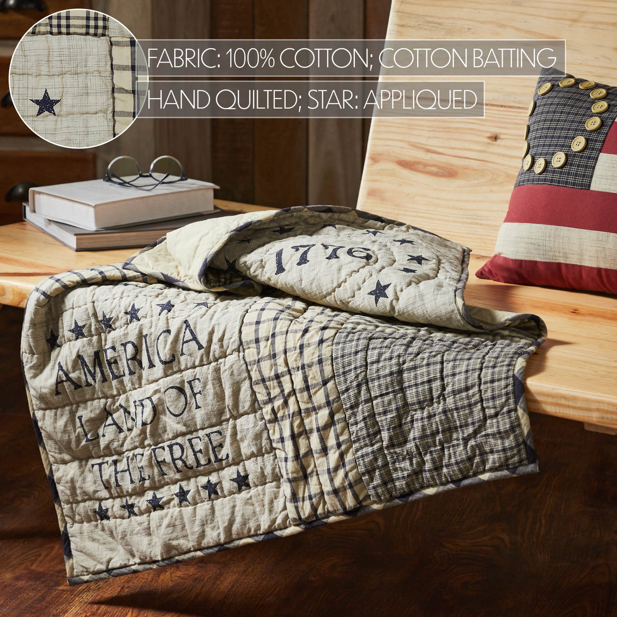 My Country Quilted Lap Throw 32Wx32L
