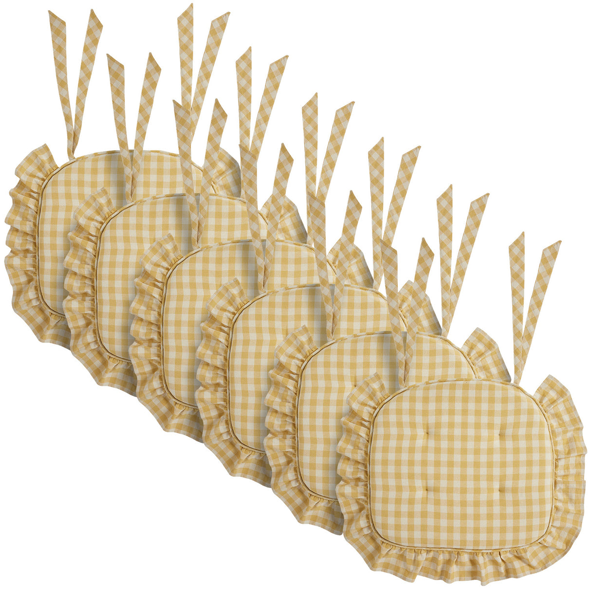 Buzzing Bees Golden Honey Ruffled 16.5x18 Inch Chair Pad
