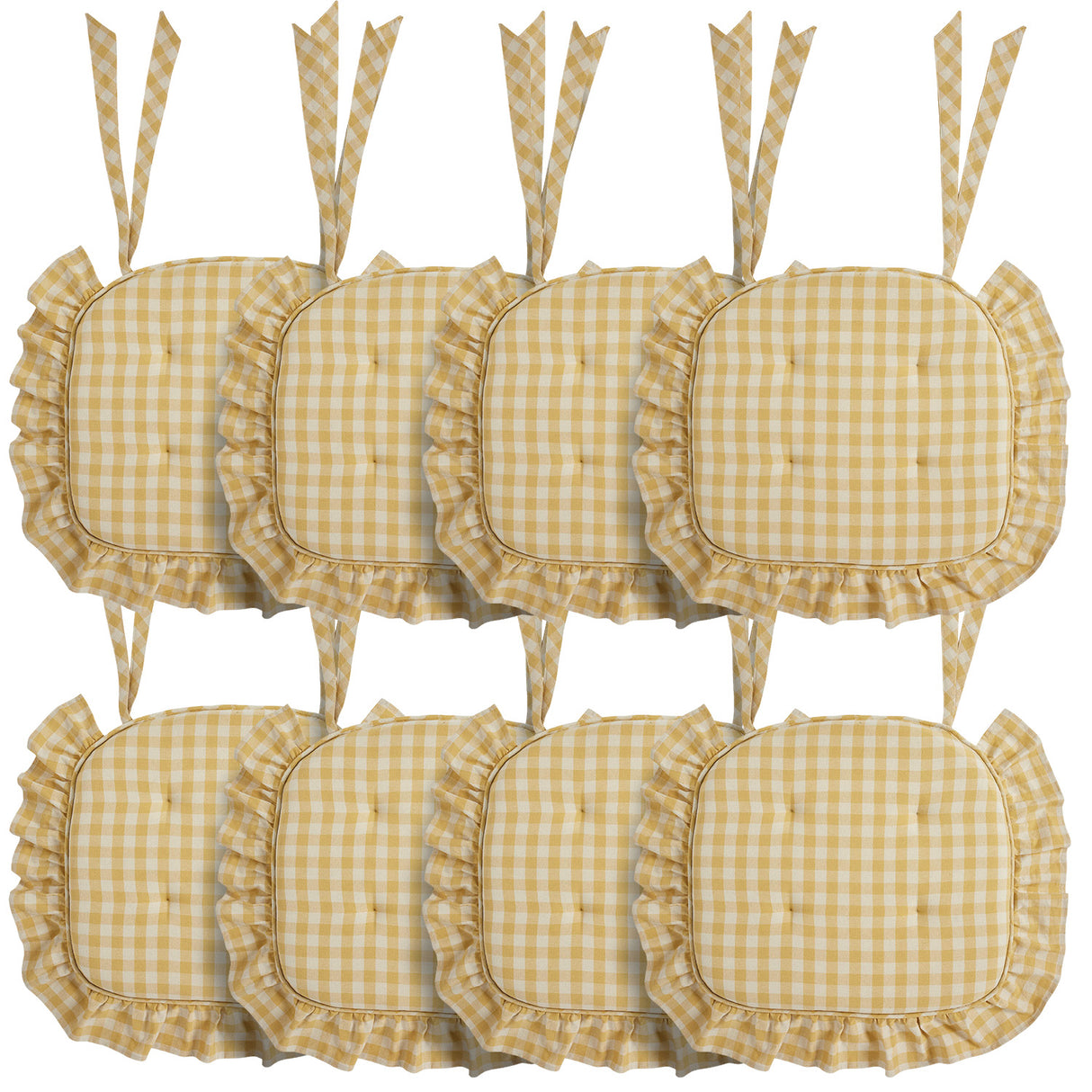 Buzzing Bees Golden Honey Ruffled 16.5x18 Inch Chair Pad