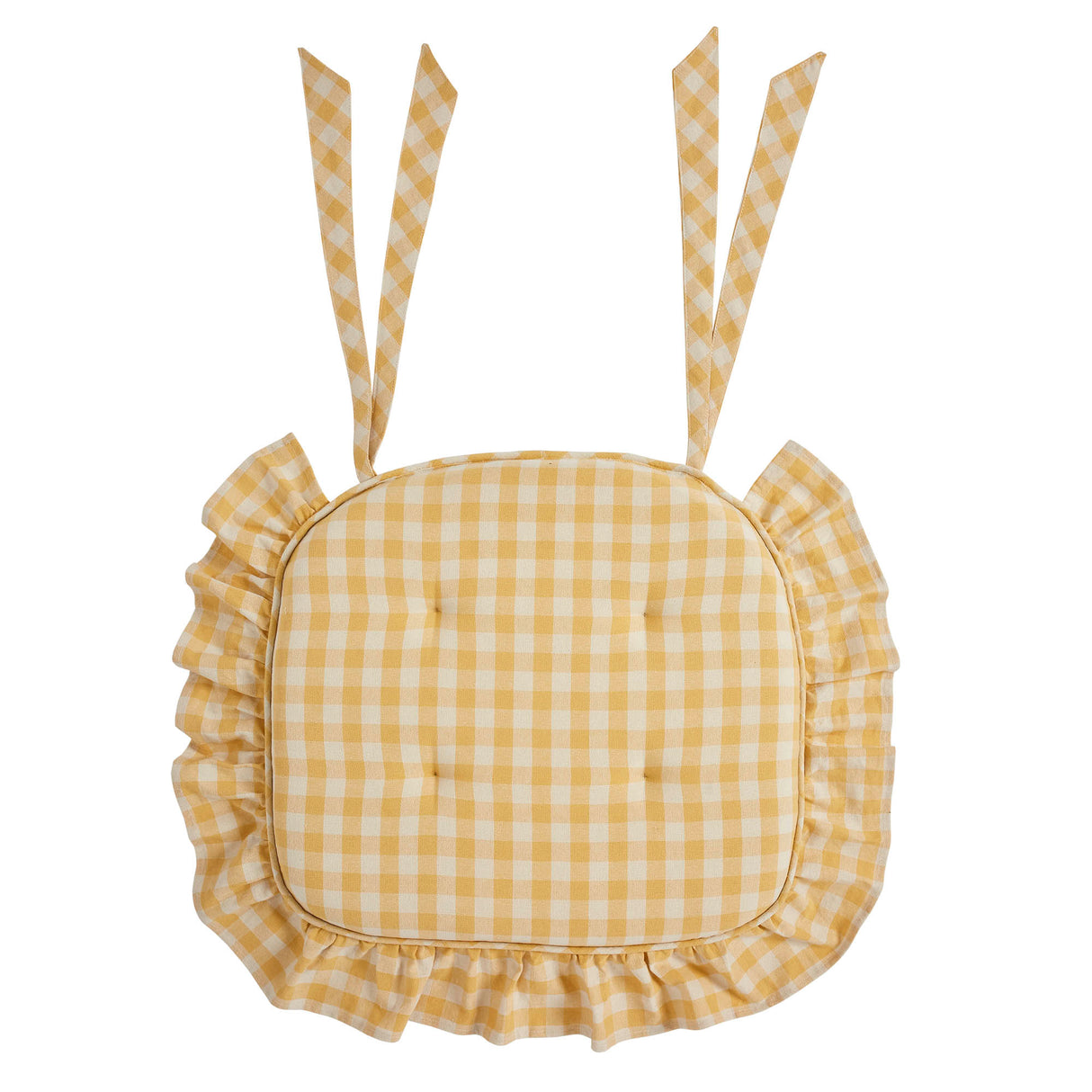 Buzzing Bees Golden Honey Ruffled 16.5x18 Inch Chair Pad