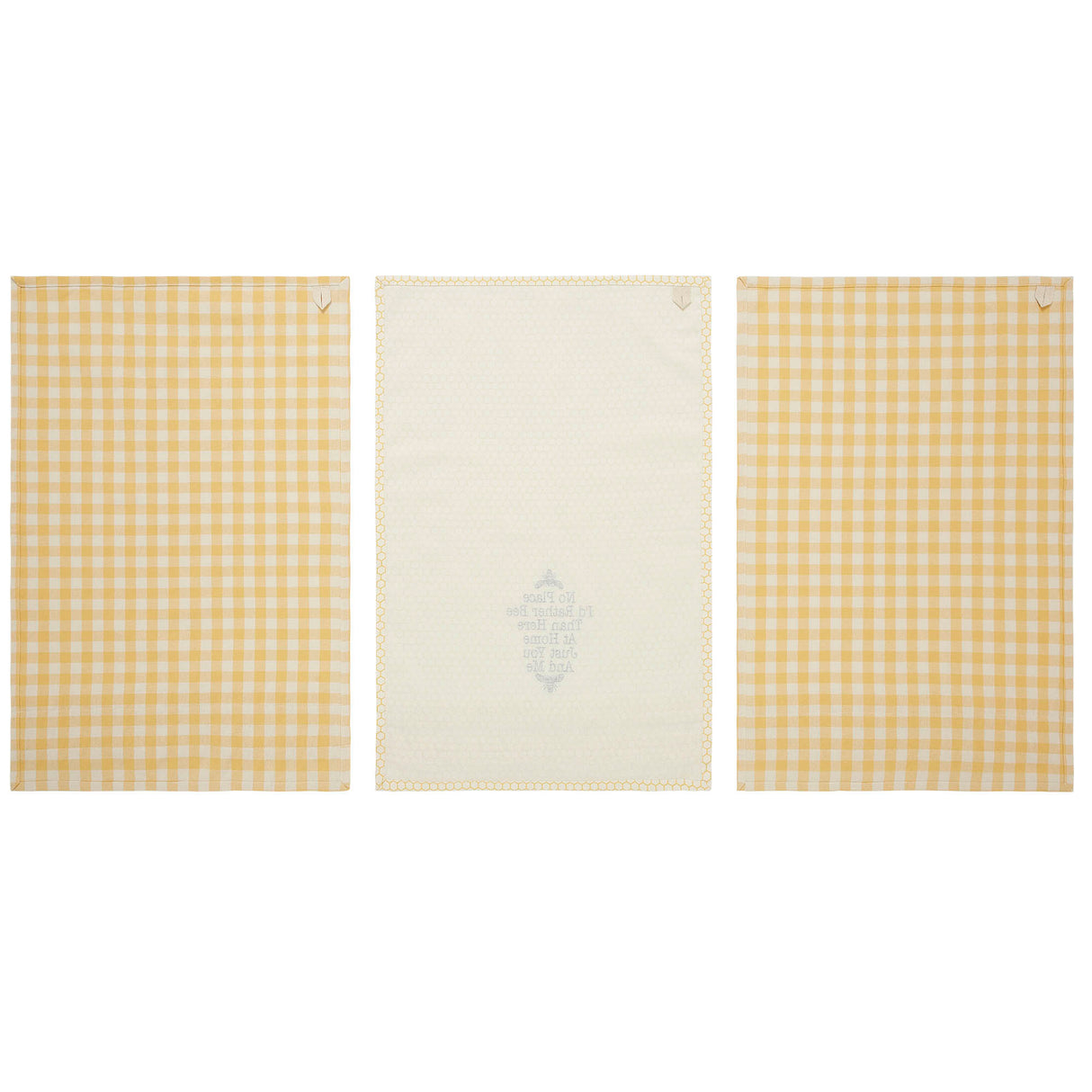 Buzzy Bees Ruffled Tea Towel Set of 3 19x28