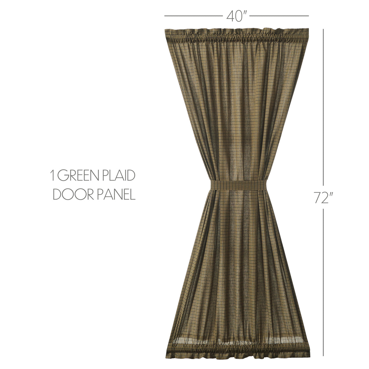 Tea Cabin Green Plaid Door Panel 72x40