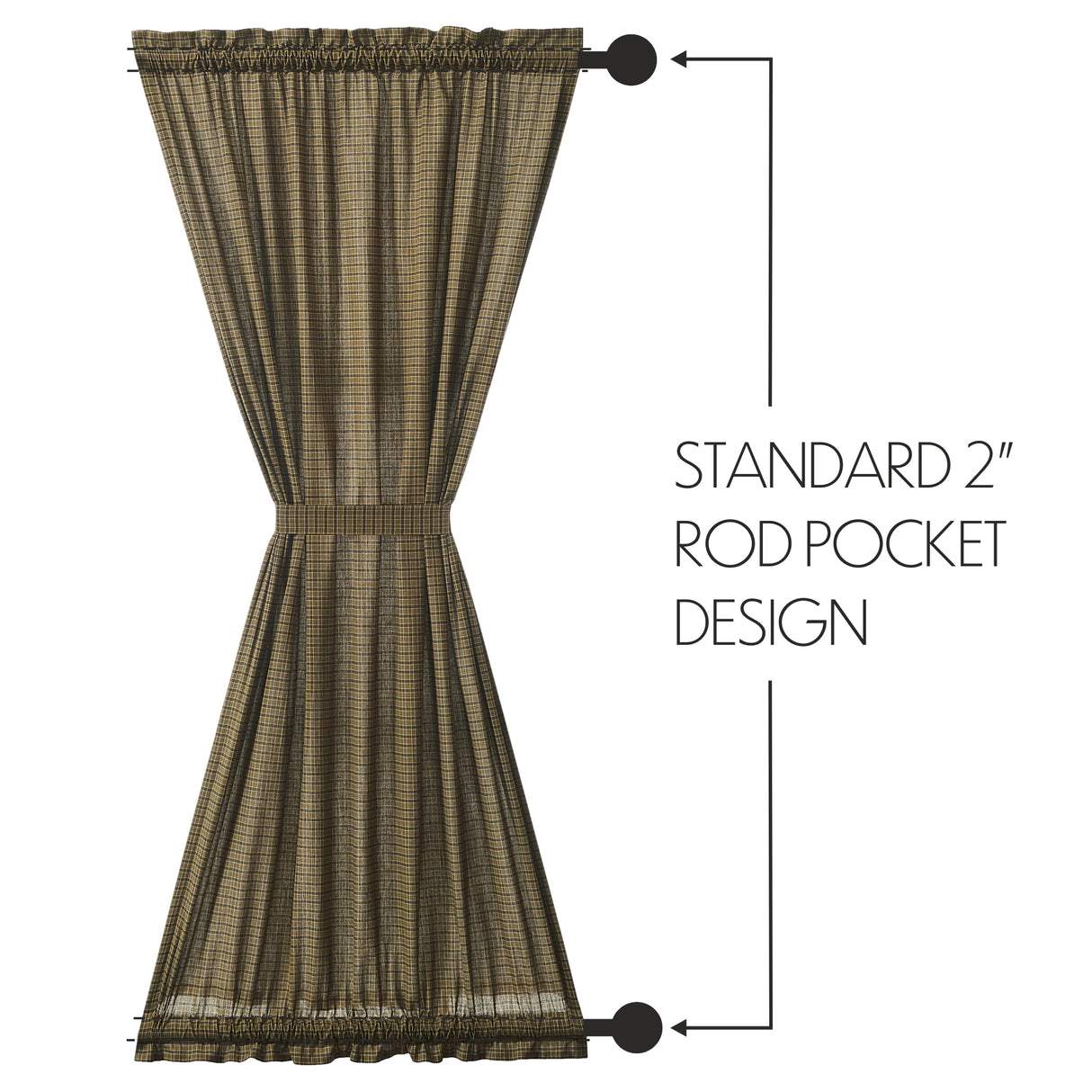 Tea Cabin Green Plaid Door Panel 72x40