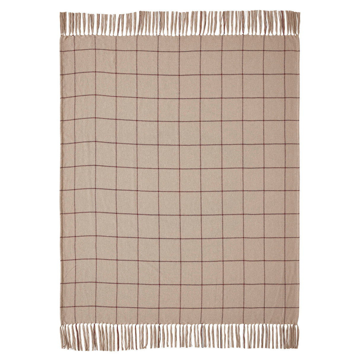 Connell Burgundy Windowpane Woven Throw 50x60