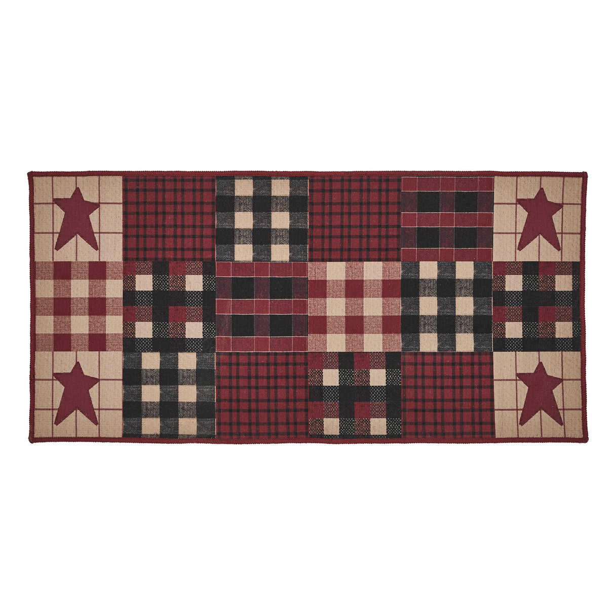 VHC Brands Connell Country Black 2 Piece Jute Rug Set, 17x36 and 17x48
