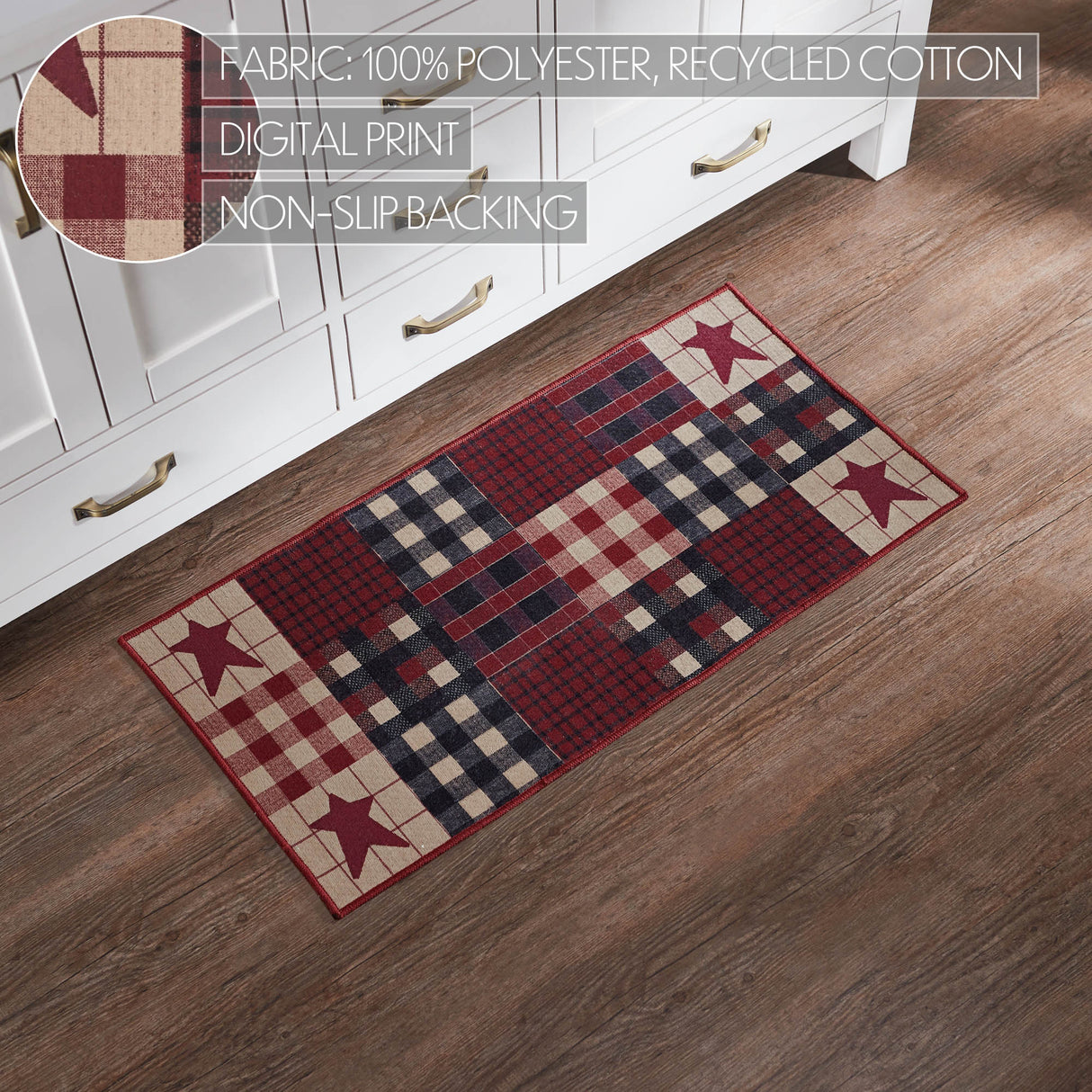 VHC Brands Connell Country Black 2 Piece Jute Rug Set, 17x36 and 17x48