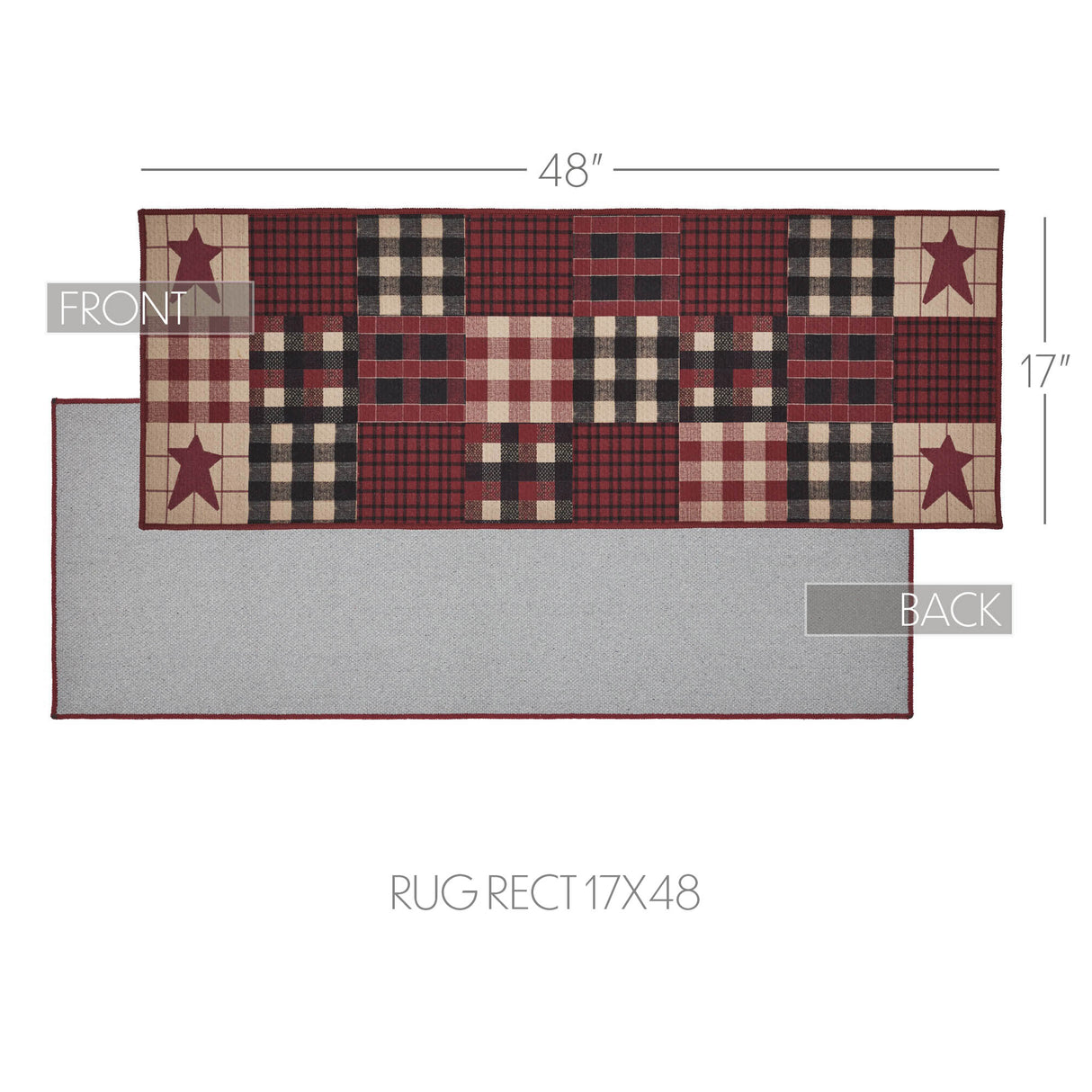 VHC Brands Connell Country Black 2 Piece Jute Rug Set, 17x36 and 17x48