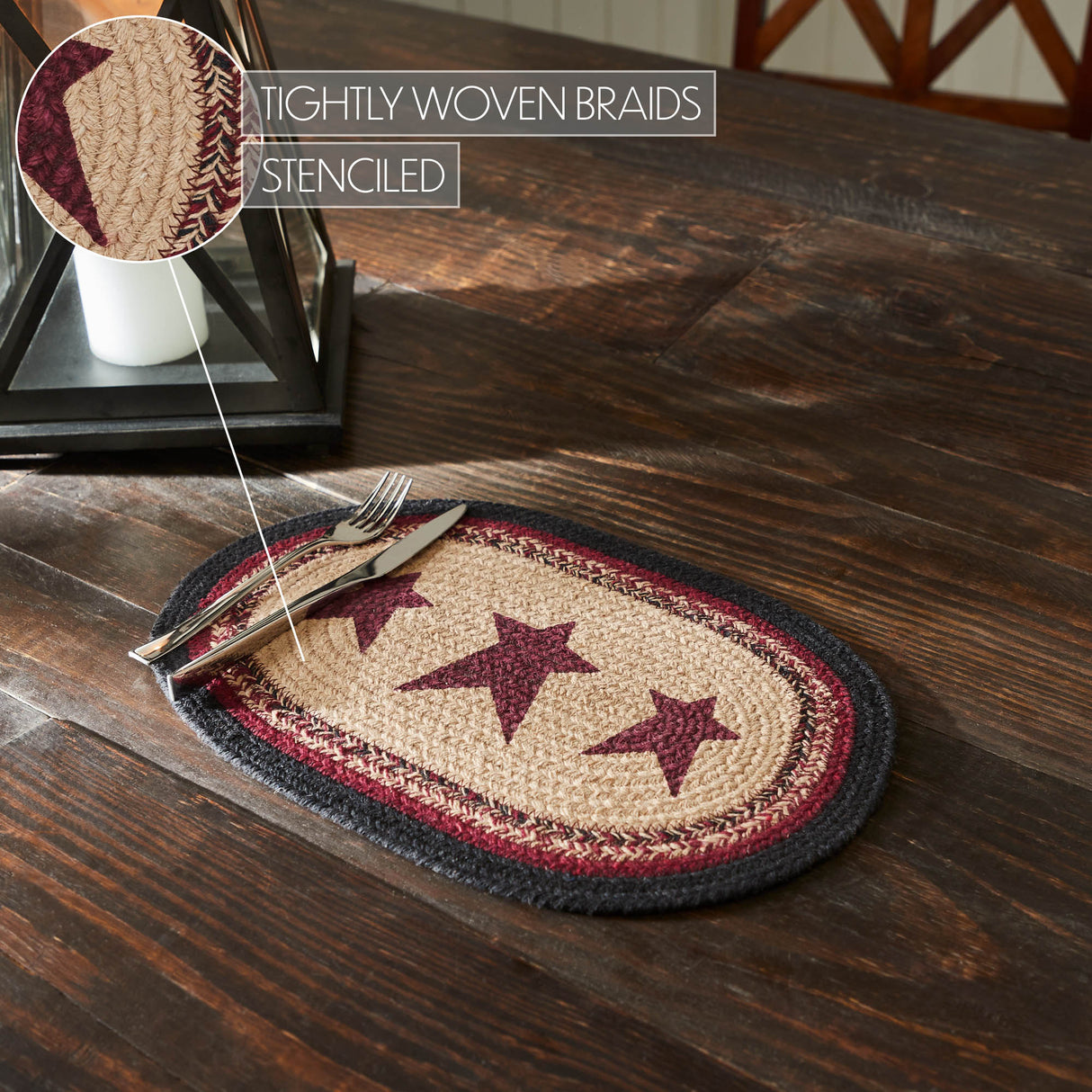 Connell Oval Placemat Stencil Stars 10x15