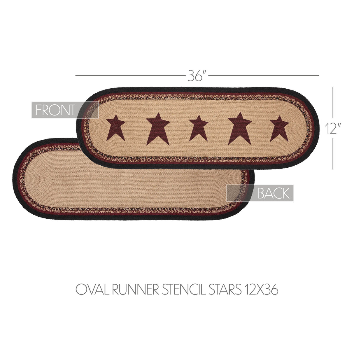 Connell Oval Runner Stencil Stars 12x36