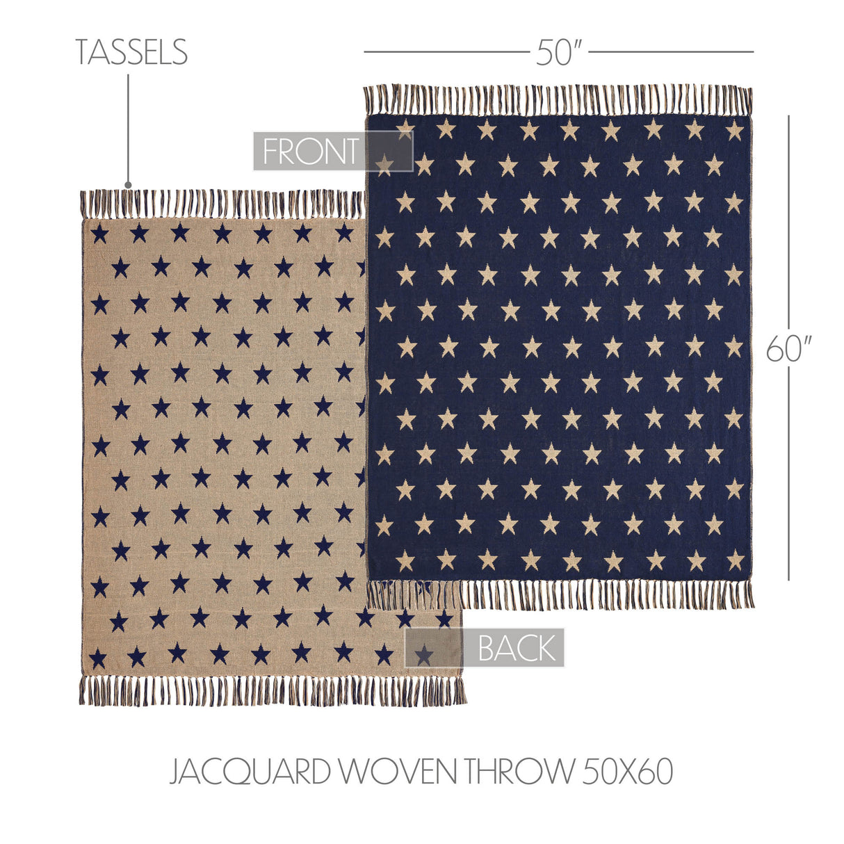 My Country Jacquard Stars Woven Throw 50x60