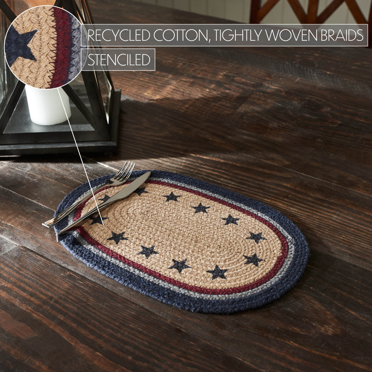 My Country Oval Placemat Stencil Stars 10x15