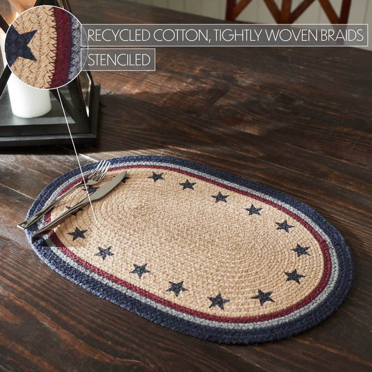 My Country Oval Placemat Stencil Stars 13x19