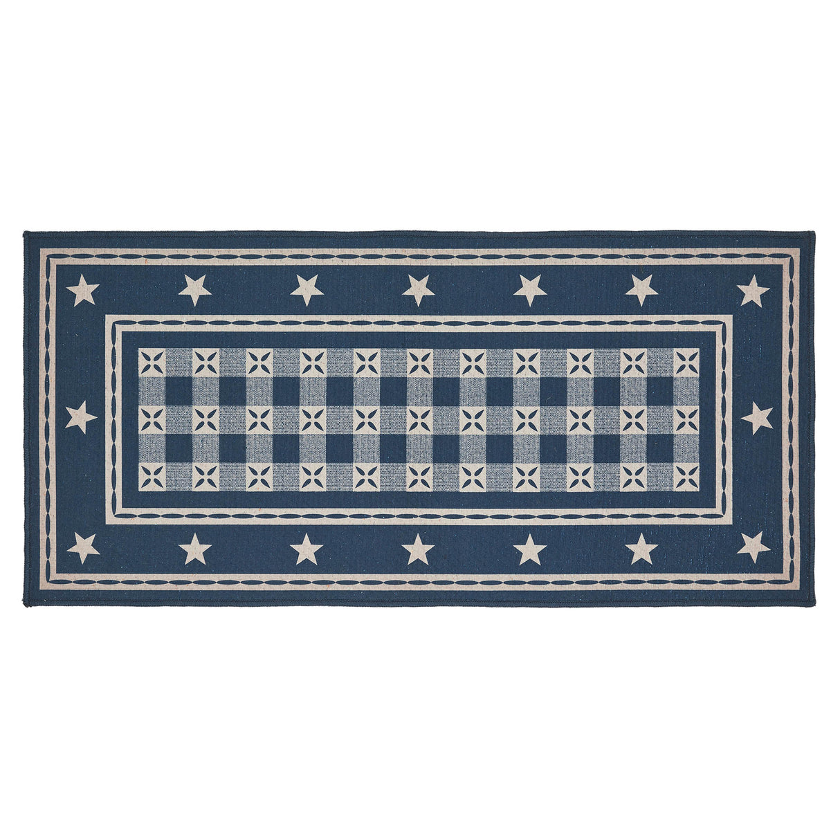 VHC Brands My Country Deep Indigo 2 Piece Rug Set, 17x36 and 17x48