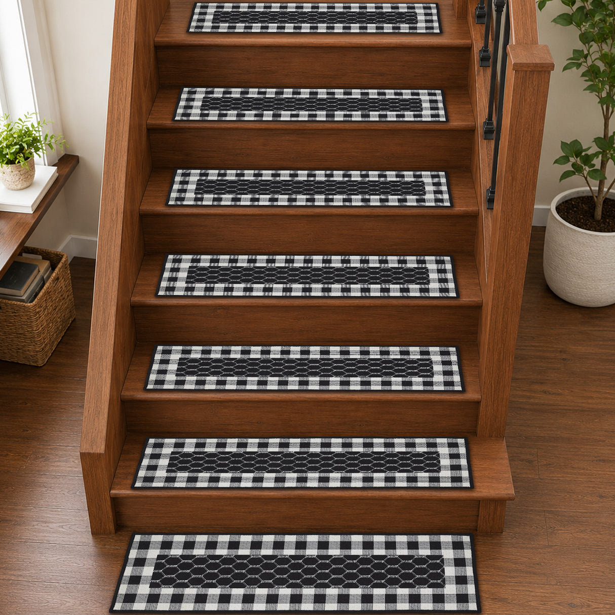 Down Home Polyester Stair Tread Rect Latex 8.5x27, Set of 7