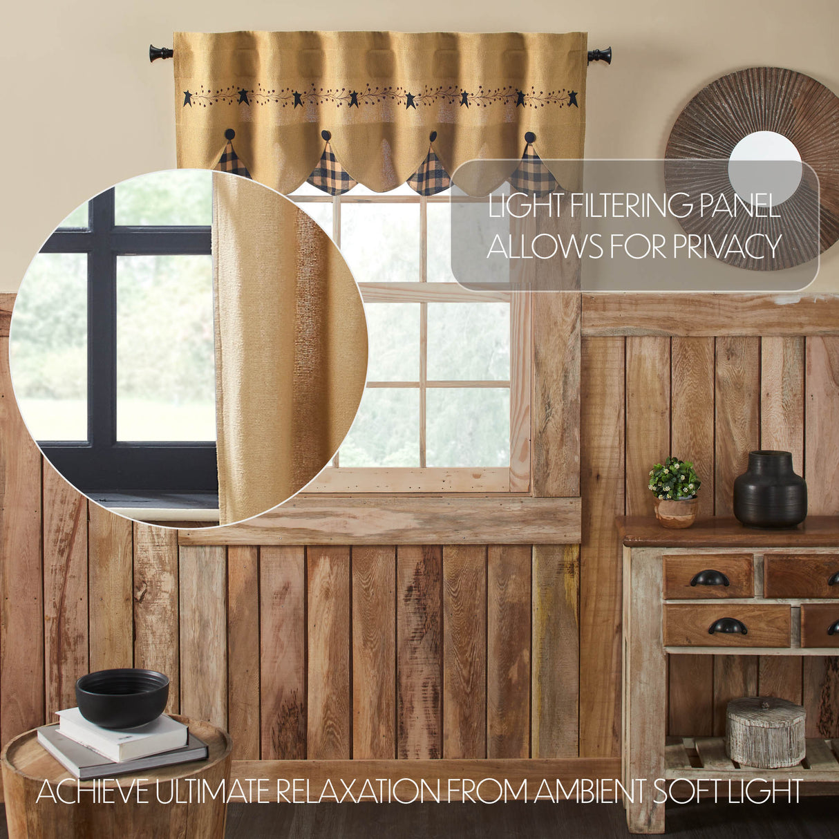 Pip Vinestar Scalloped Layered Valance 18x60