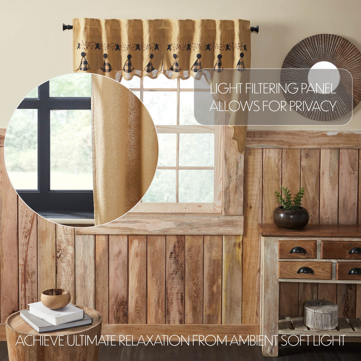 Pip Vinestar Scalloped Layered Swag Set of 2 36x36x16