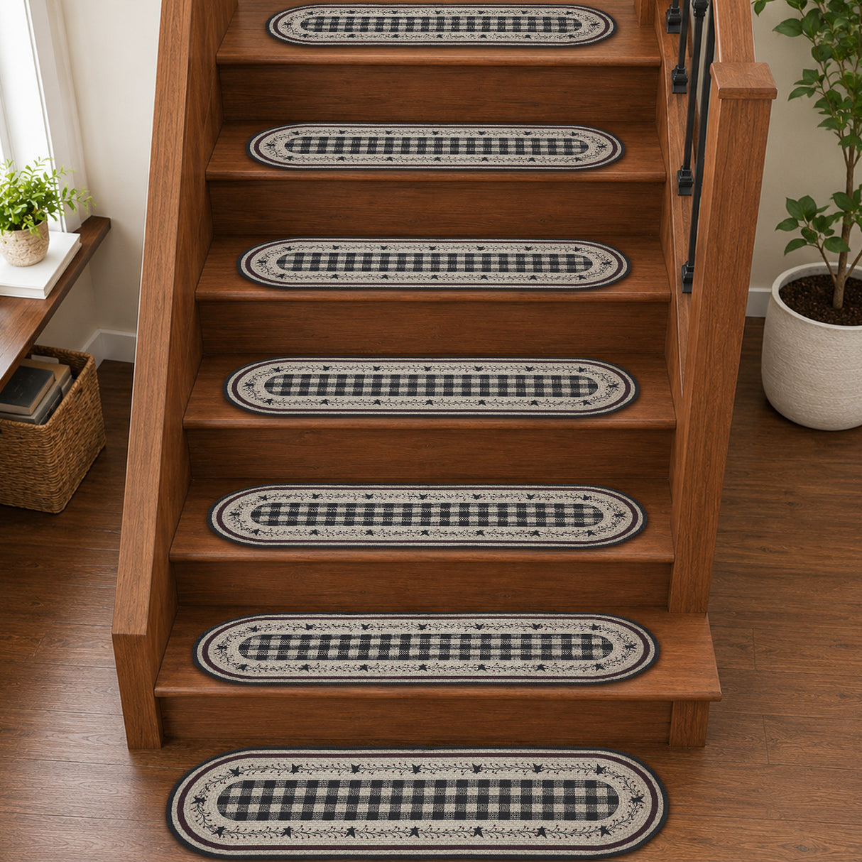 Pip Vinestar Polyester Stair Tread Oval Latex 8.5x27, Set of 7