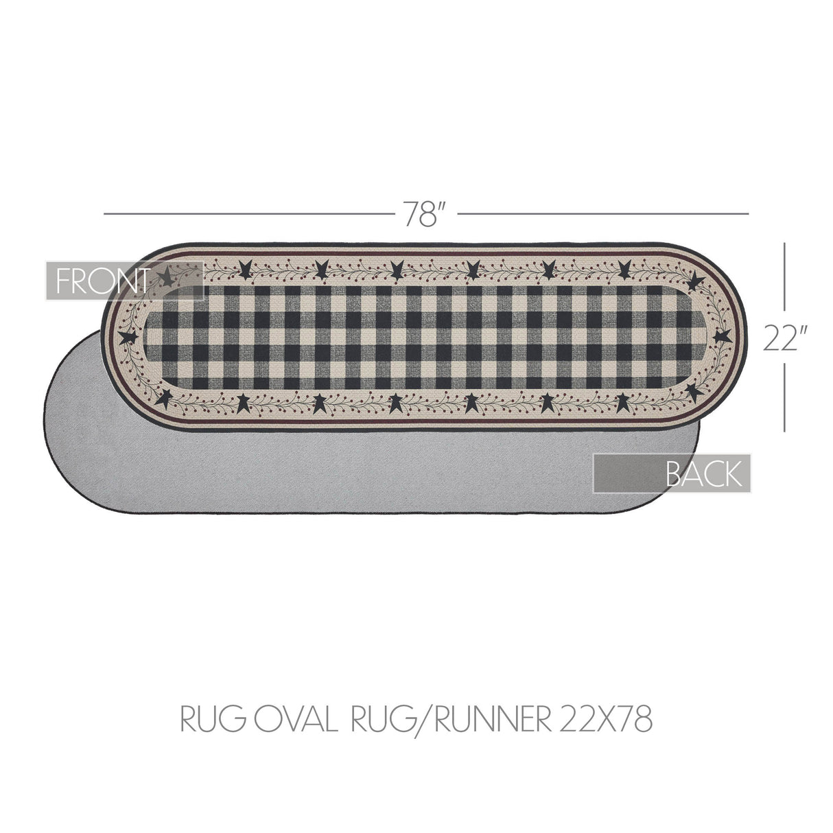 Pip Vinestar Polyester Rug/Runner Oval 22x78