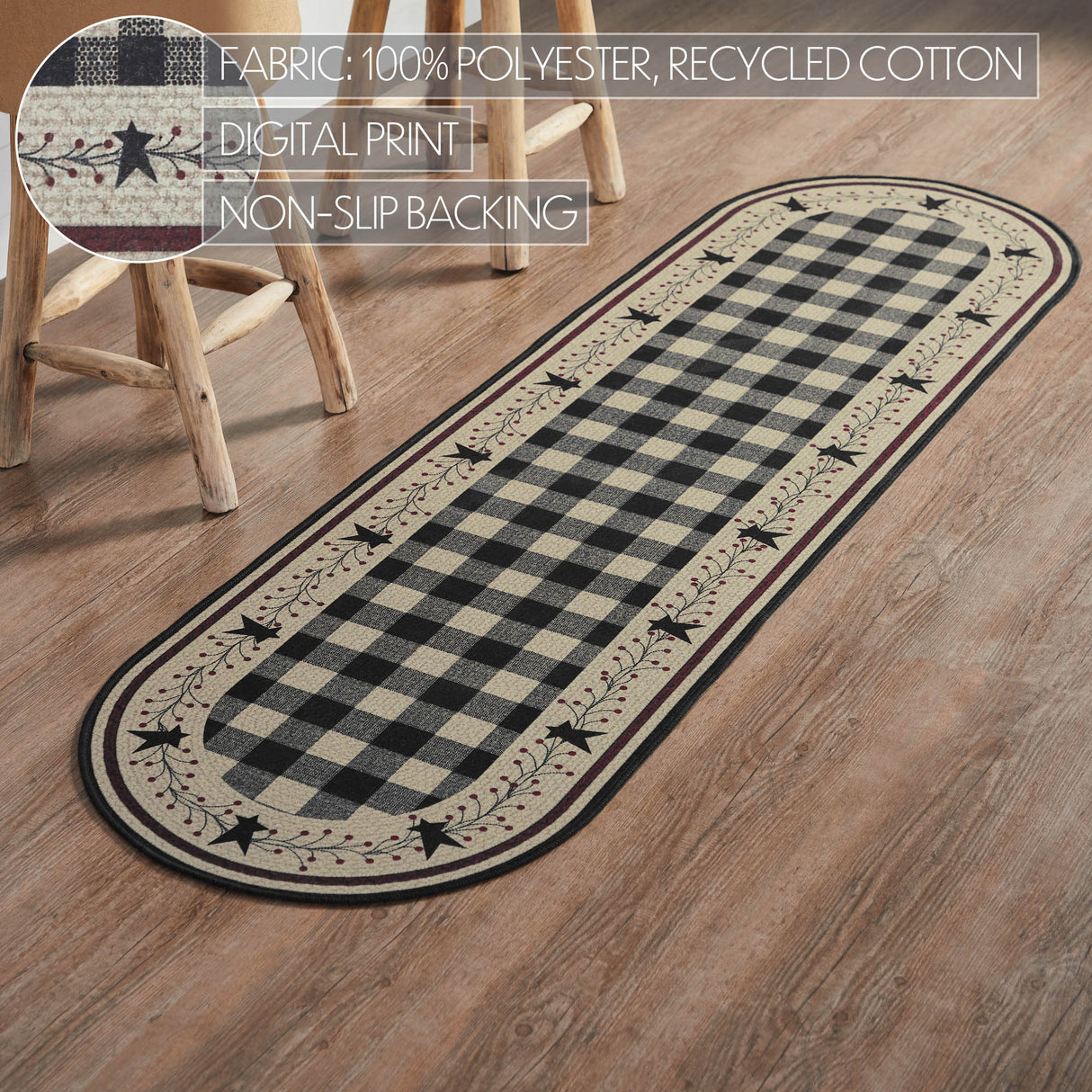 Pip Vinestar Polyester Rug/Runner Oval 22x78
