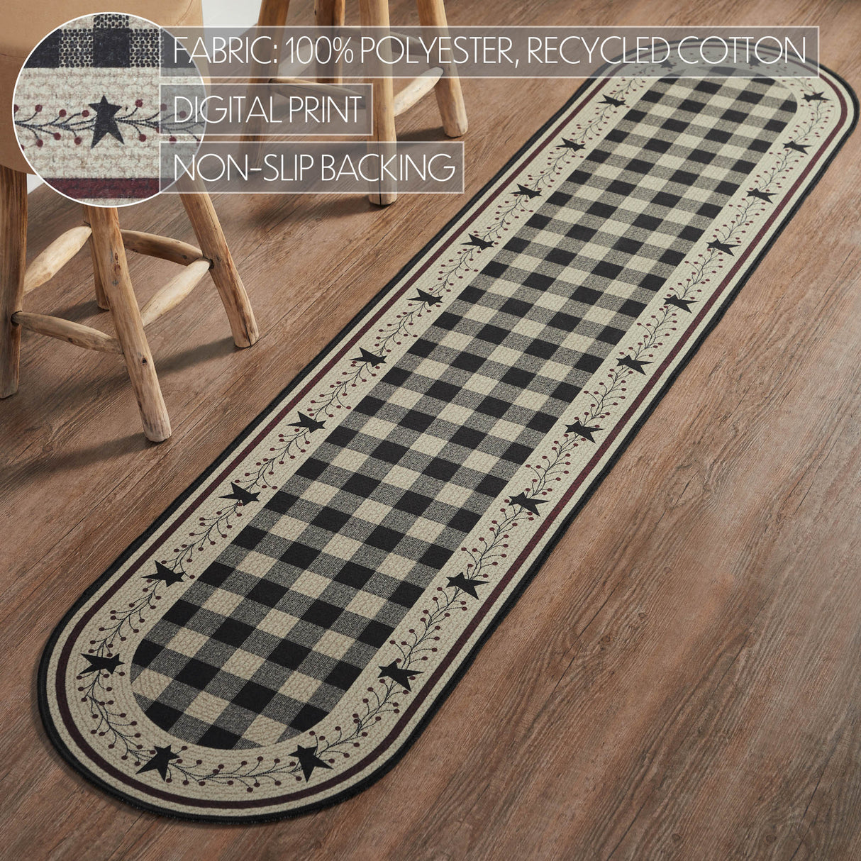 Pip Vinestar Polyester Rug/Runner Oval 22x96