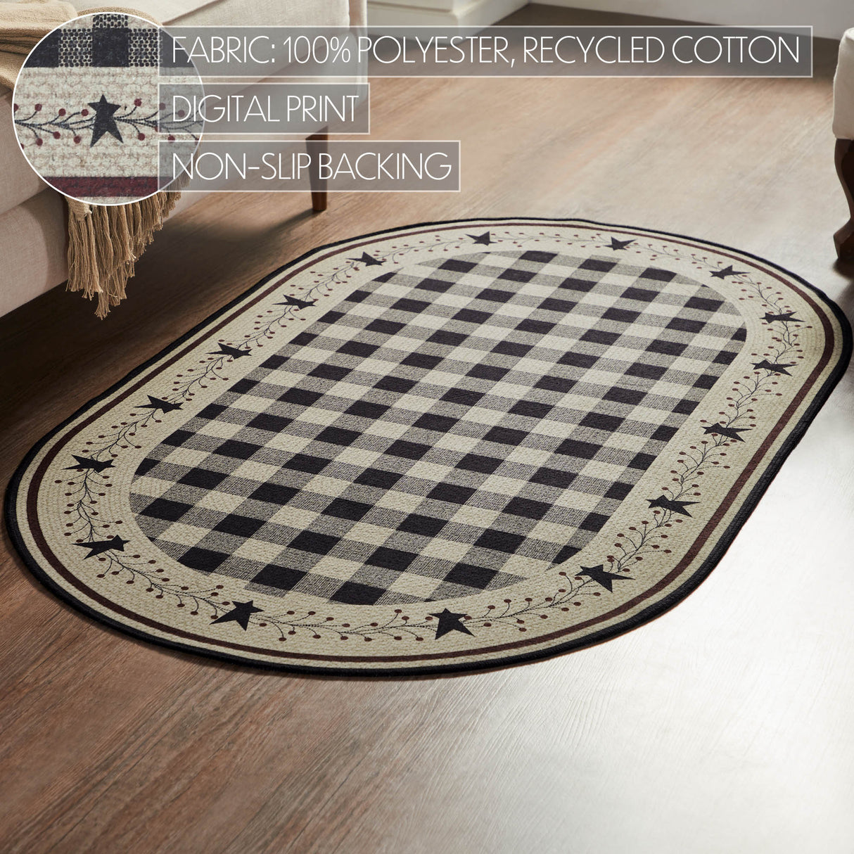 Pip Vinestar Polyester Rug Oval 36x60
