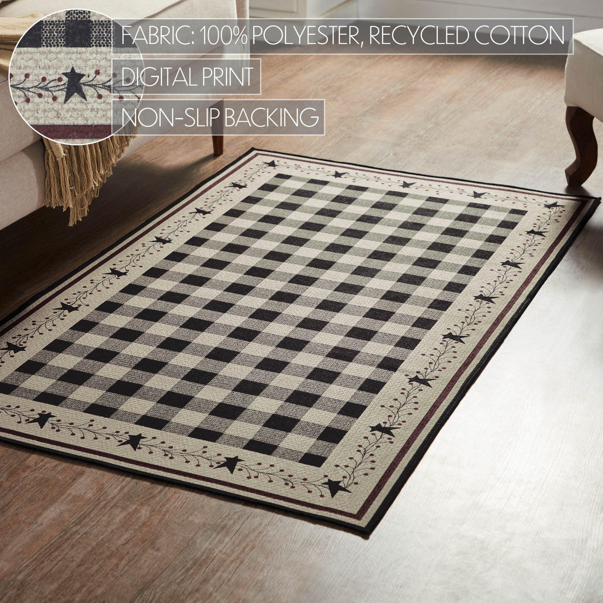 Pip Vinestar Polyester Rug Rect 36x60