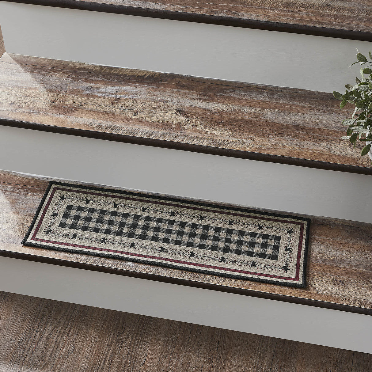 Pip Vinestar Polyester Stair Tread Rect Latex 8.5x27, Set of 7