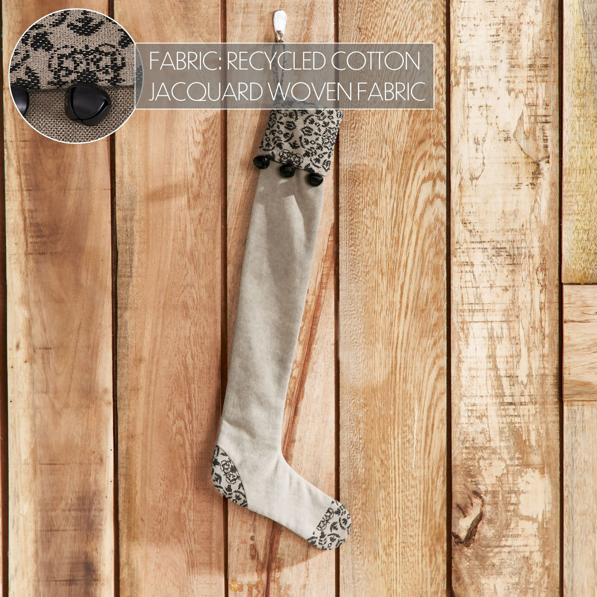 Custom House Black Tan Jacquard Prim Stocking 7x19