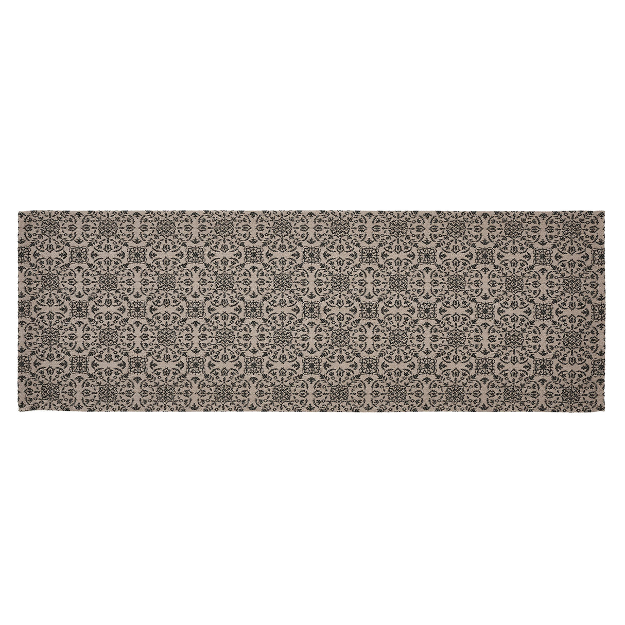 Custom House Black Tan Jacquard Runner 12x36