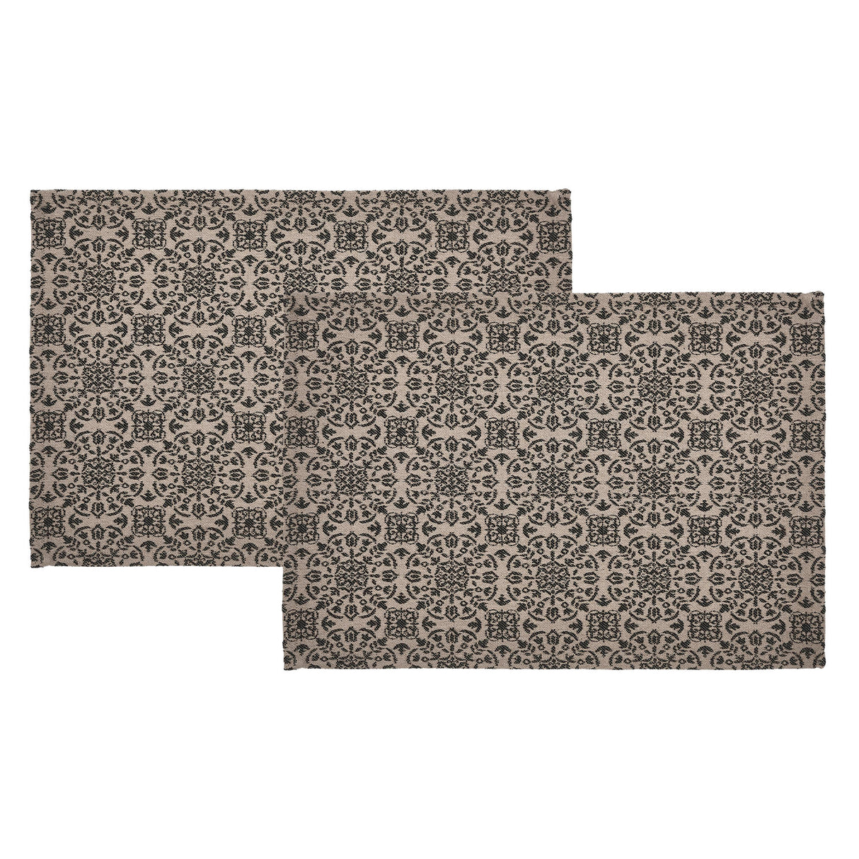 Custom House Black Tan Jacquard Placemat Set of 2 13x19