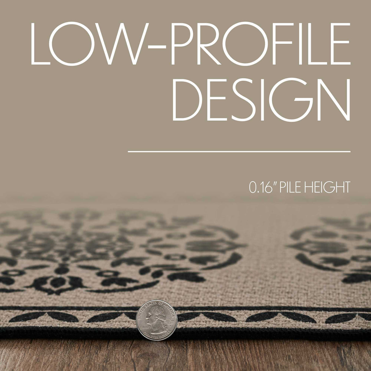 Custom House Black Tan Jacquard Polyester Bathmat 17x48